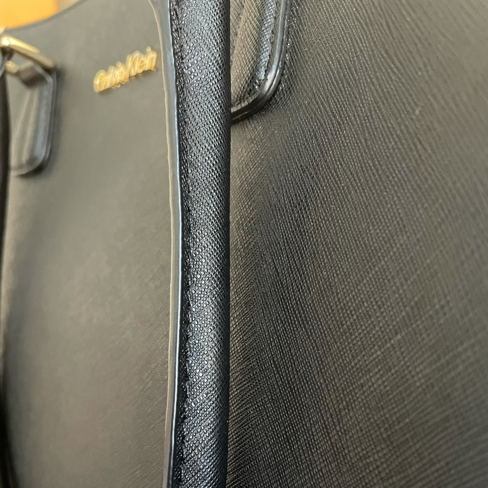 NWOT Calvin Klein Classic Gold Accented Satchel - Picture 9 of 16